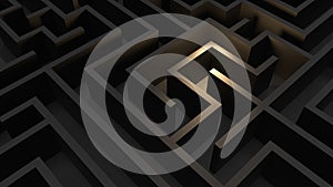 Huge black grey maze. ÃÂ¡hoices and challenge theme. ÃÂ¡omplex way to find exit, business concept or education. Template for photo